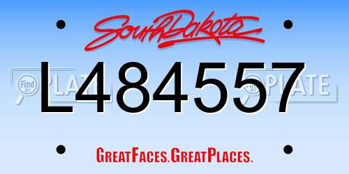 L484557 South Dakota License Plate