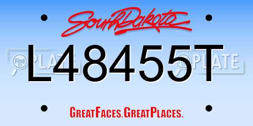 L48455T South Dakota License Plate
