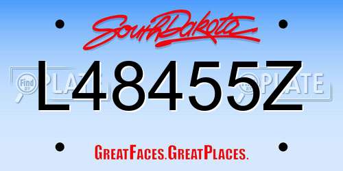 L48455Z South Dakota License Plate
