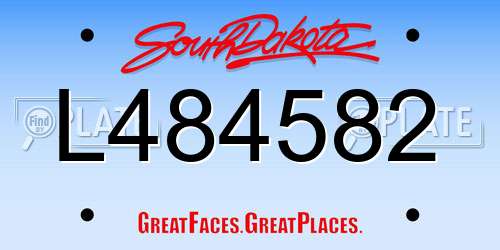 L484582 South Dakota License Plate