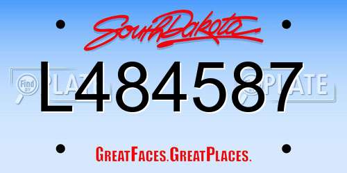L484587 South Dakota License Plate