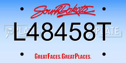L48458T South Dakota License Plate