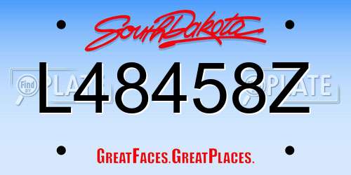 L48458Z South Dakota License Plate