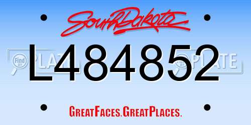 L484852 South Dakota License Plate