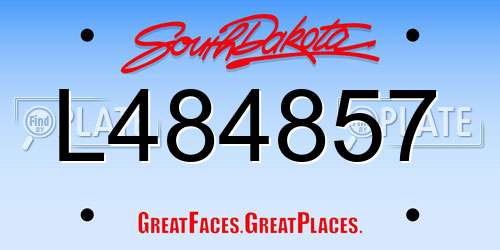 L484857 South Dakota License Plate