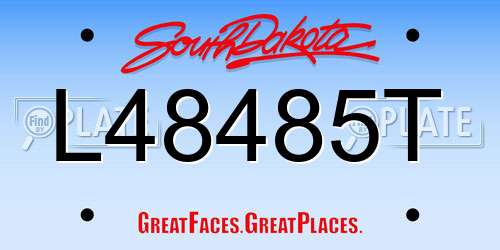 L48485T South Dakota License Plate