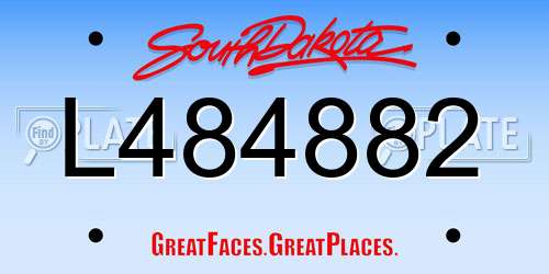 L484882 South Dakota License Plate