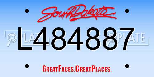 L484887 South Dakota License Plate