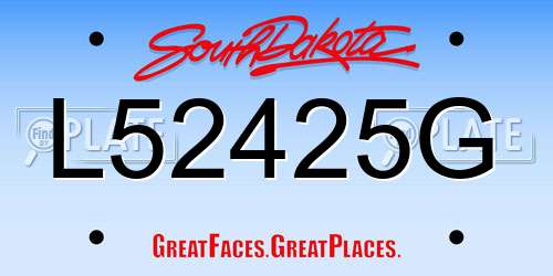 L52425G South Dakota License Plate