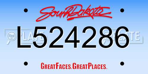 L524286 South Dakota License Plate