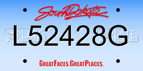 L52428G South Dakota License Plate