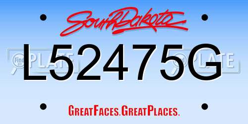 L52475G South Dakota License Plate