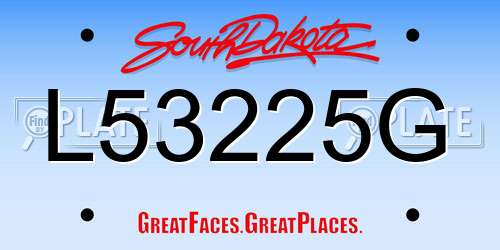 L53225G South Dakota License Plate
