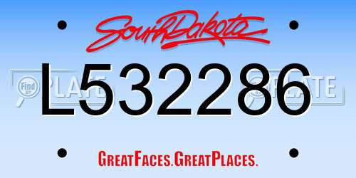 L532286 South Dakota License Plate