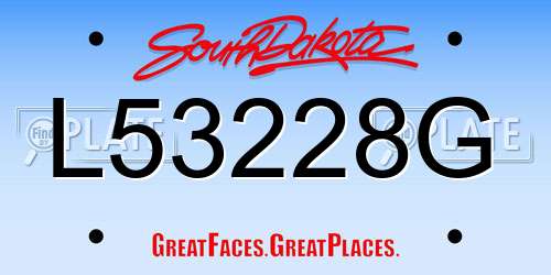 L53228G South Dakota License Plate