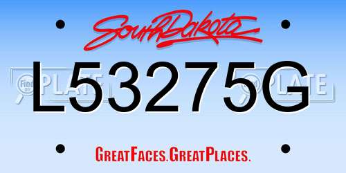 L53275G South Dakota License Plate