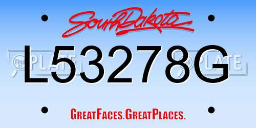 L53278G South Dakota License Plate