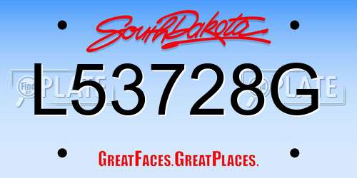 L53728G South Dakota License Plate