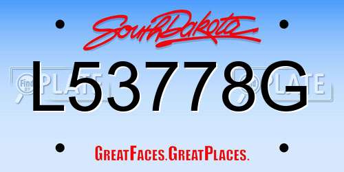 L53778G South Dakota License Plate