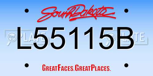 L55115B South Dakota License Plate