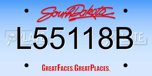 L55118B South Dakota License Plate