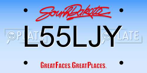 L55LJY South Dakota License Plate