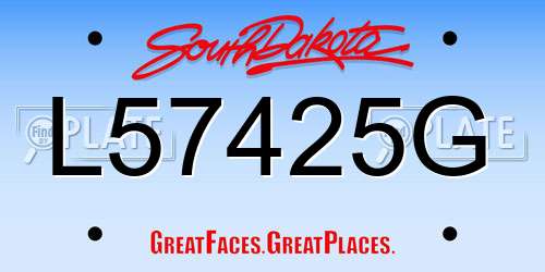 L57425G South Dakota License Plate