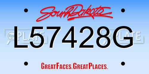 L57428G South Dakota License Plate