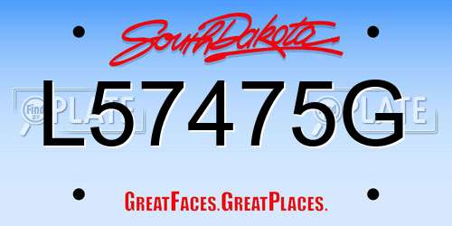 L57475G South Dakota License Plate