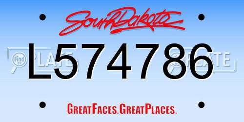 L574786 South Dakota License Plate