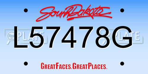 L57478G South Dakota License Plate