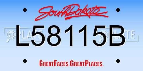 L58115B South Dakota License Plate