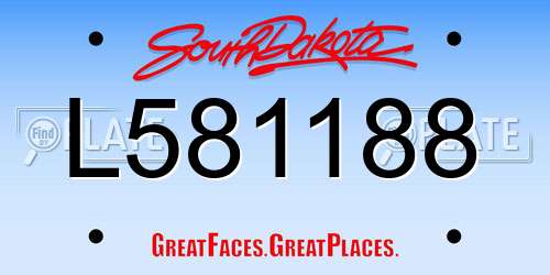 L581188 South Dakota License Plate