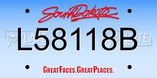 L58118B South Dakota License Plate