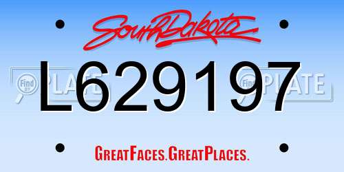 L629197 South Dakota License Plate