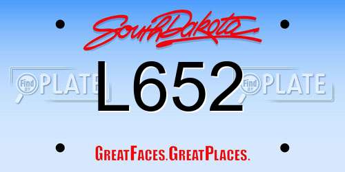 L652 South Dakota License Plate