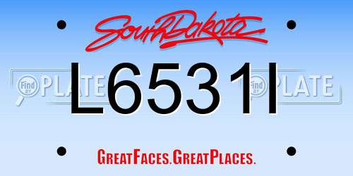 L6531I South Dakota License Plate