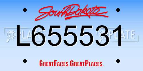 L655531 South Dakota License Plate