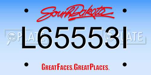 L65553I South Dakota License Plate