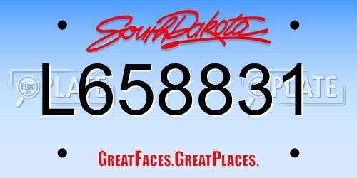 L658831 South Dakota License Plate