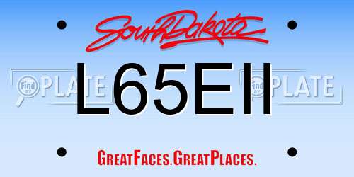 L65EII South Dakota License Plate