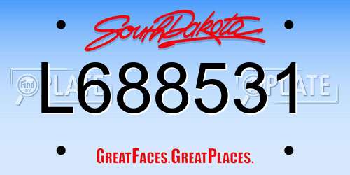 L688531 South Dakota License Plate