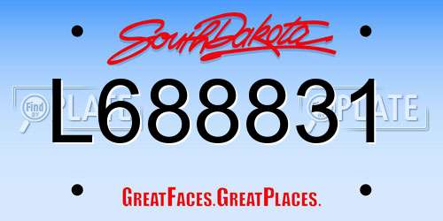 L688831 South Dakota License Plate