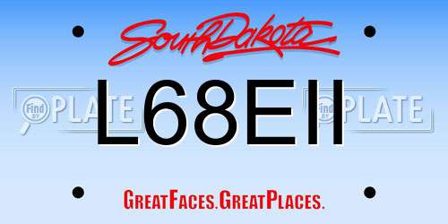 L68EII South Dakota License Plate