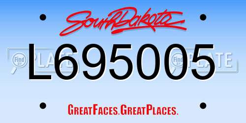 L695005 South Dakota License Plate