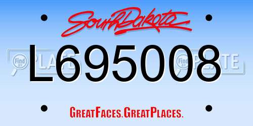 L695008 South Dakota License Plate
