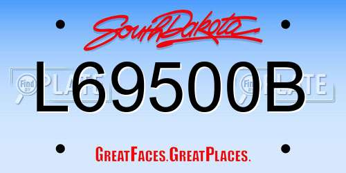L69500B South Dakota License Plate