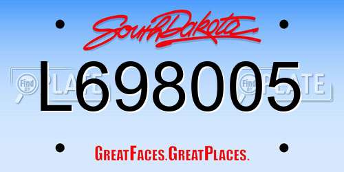 L698005 South Dakota License Plate