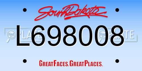 L698008 South Dakota License Plate