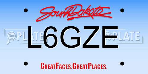 L6GZE South Dakota License Plate